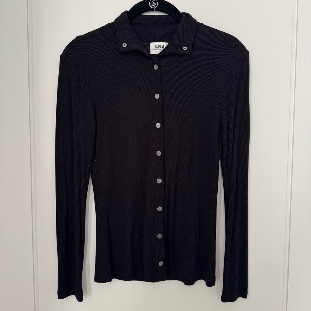 LNA Classic Black Button-Down Shirt